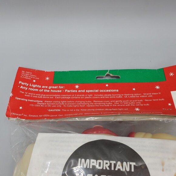 Vintage Christmas Tree Santa String Lights with Covers 14 Feet Indoor Amscan - Picture 4 of 4